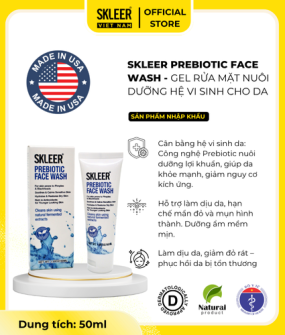 SKLEER PREBIOTIC WASH FACE - GEL RỬA MẶT NUÔI DƯỠNG HỆ VI SINH DA (50ml)