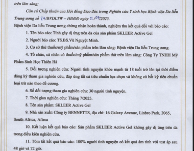 SKleer Active Gel – Giải pháp chăm sóc da được kiểm chứng khoa học